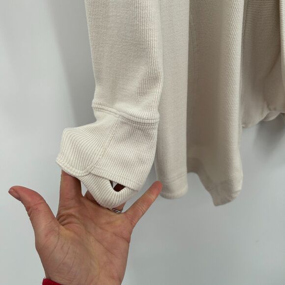 ATHLETA Cream Beige Pranayama Restore Rib Knit Wrap Cardigan Sweater Size XXS - Picture 9 of 12